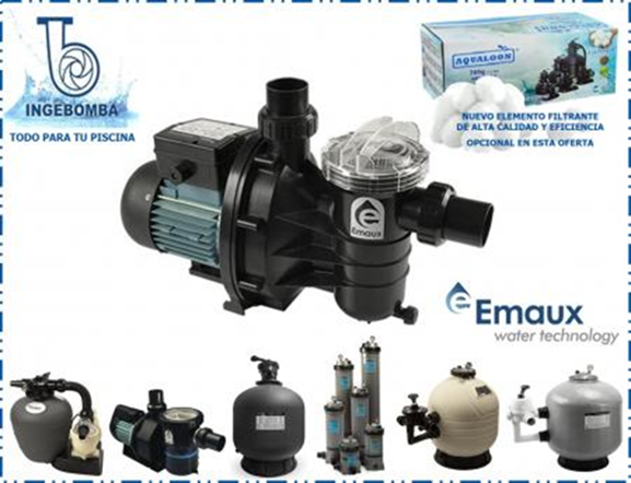 BOMBA EMAUX SS 0,75CV ORIGEN CHINA BOMBA EMAUX SS075 0,75 CV – AUTOCEBANTE CON PREFILTRO - Imagen 1