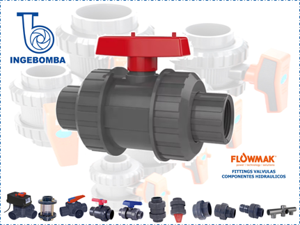 FLOWMAK VÁLVULA V05-1 DE BOLA DOBLE UNIÓN 63 MM (302419)